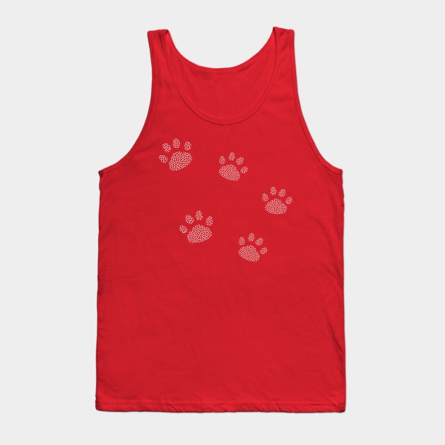 Paw of Hearts pattern Tank Top by Tillowin